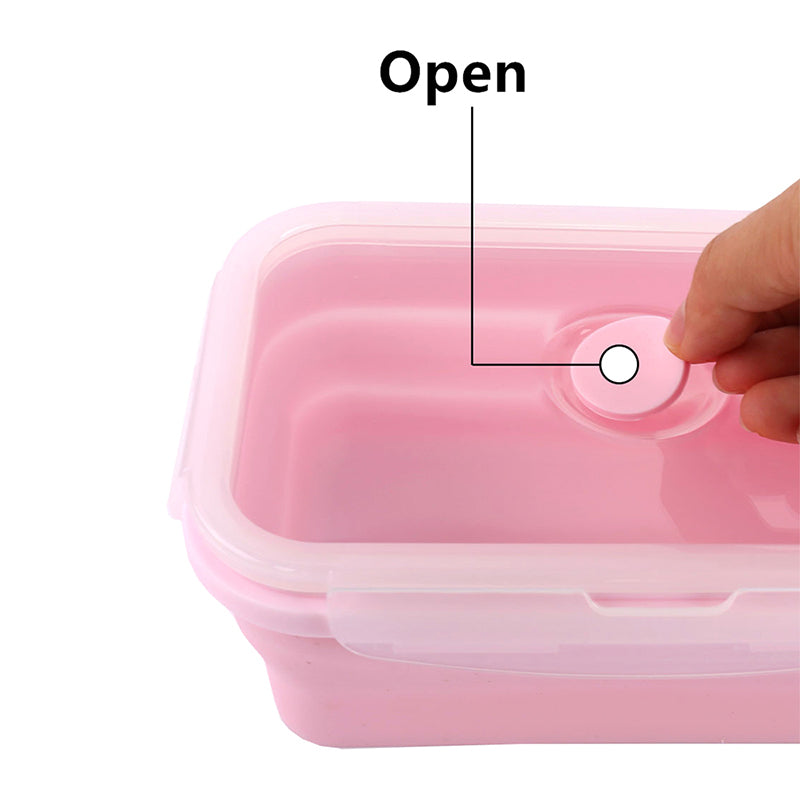 4pcs/set Silicone Rectangle Lunch Box