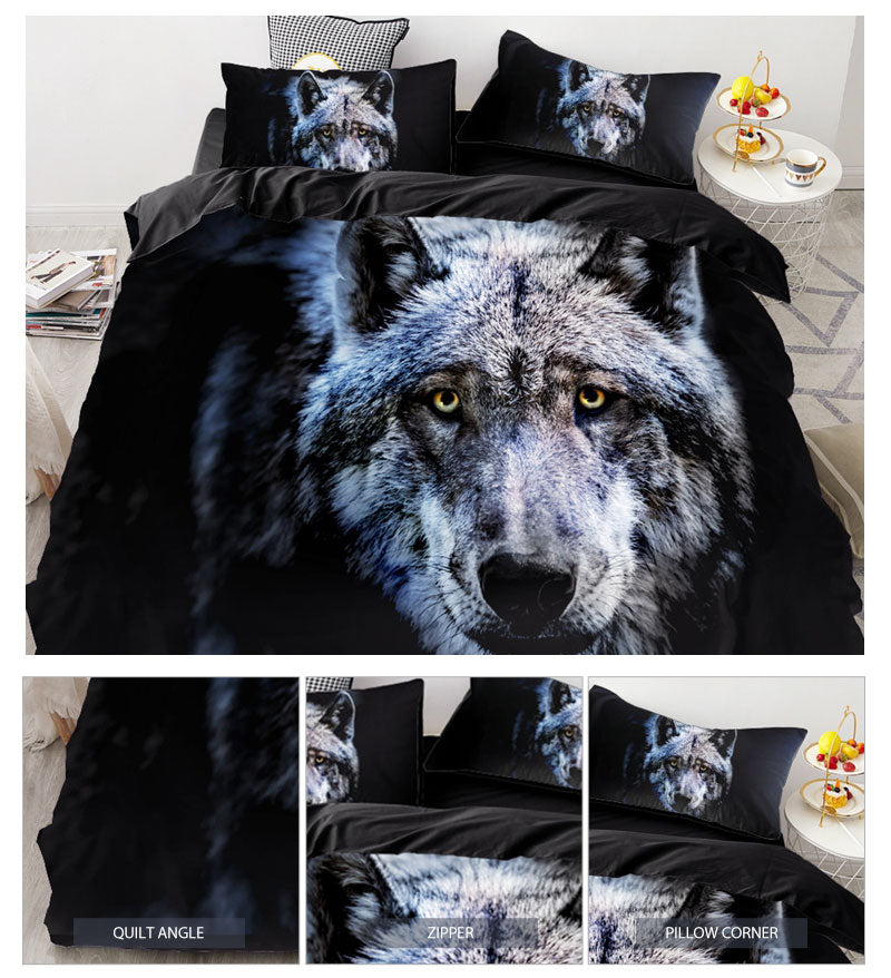 Lion Tiger Wolf Animal Pattern Bedding Sets