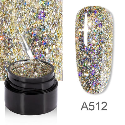 Platinum Glitter Nail Gel Polish