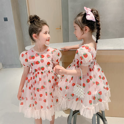 Puff Sleeve Strawberry Princess Dress