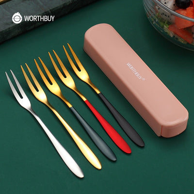 Stainless Steel Gold Fruit Fork Set