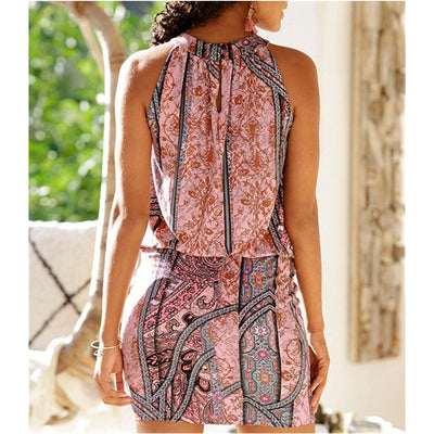 Paisley Mix Print Mini Dress