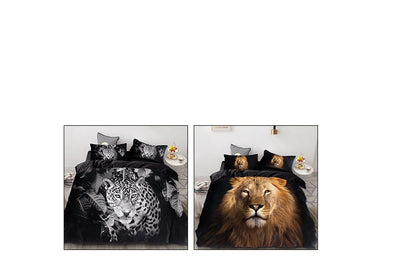 Lion Tiger Wolf Animal Pattern Bedding Sets