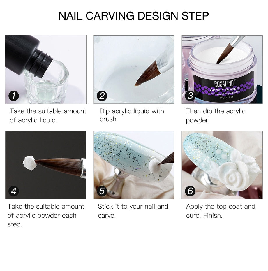 Acrylic Powder Set With Nail Brush Tool Kit