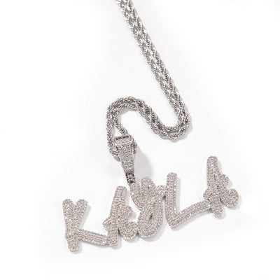 Double Layer Iced Out Custom Letters Cuban Chain