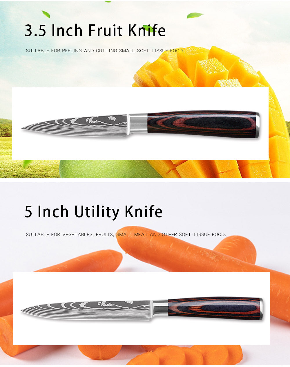 Stainless Steel Chef Knives Set