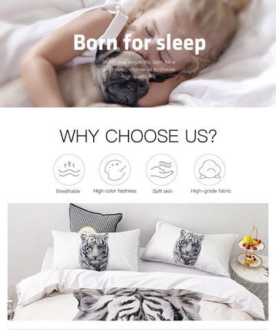 Lion Tiger Wolf Animal Pattern Bedding Sets