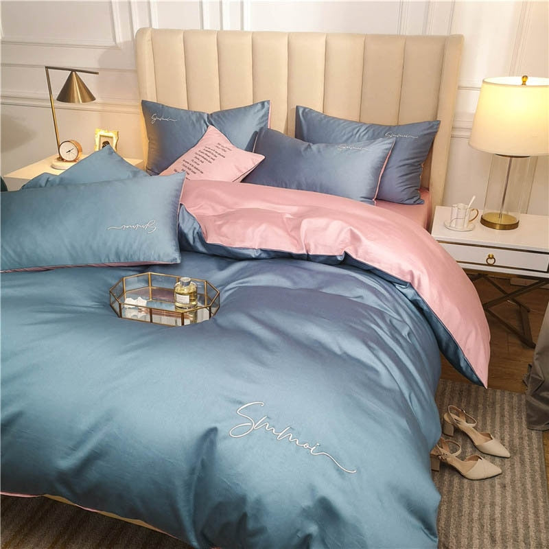 Egyptian Cotton Embroidery Bed Set