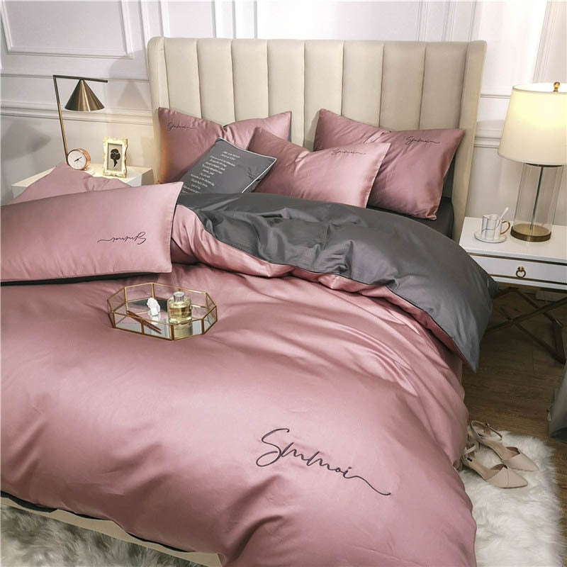 Egyptian Cotton Embroidery Bed Set