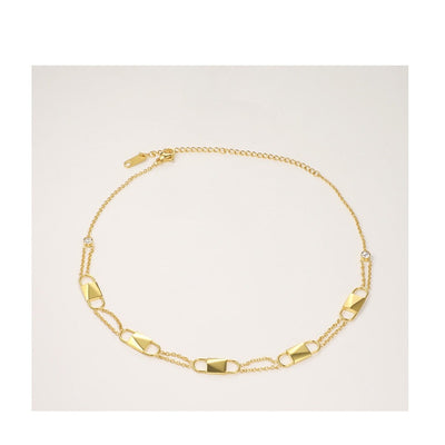 Crystal Choker Necklace Gold