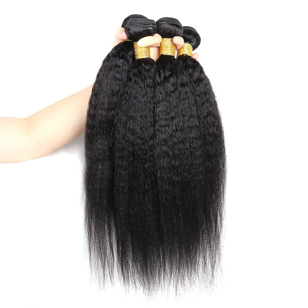 Kinky Straight Hair Bundles 100% Human Hair Extensions