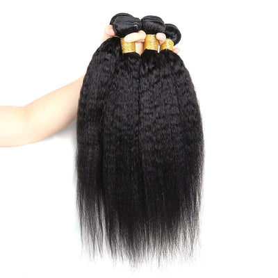 Kinky Straight Hair Bundles 100% Human Hair Extensions