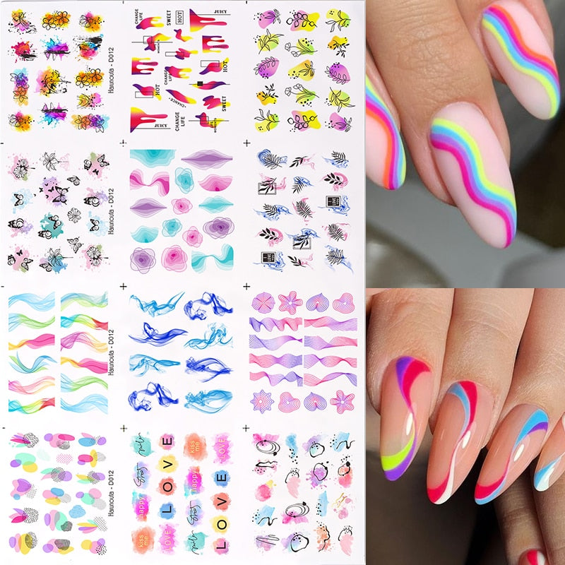 3D Gold Curve Stripe Line Nail Sticker