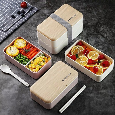 Portable Lunch Box Double-layer