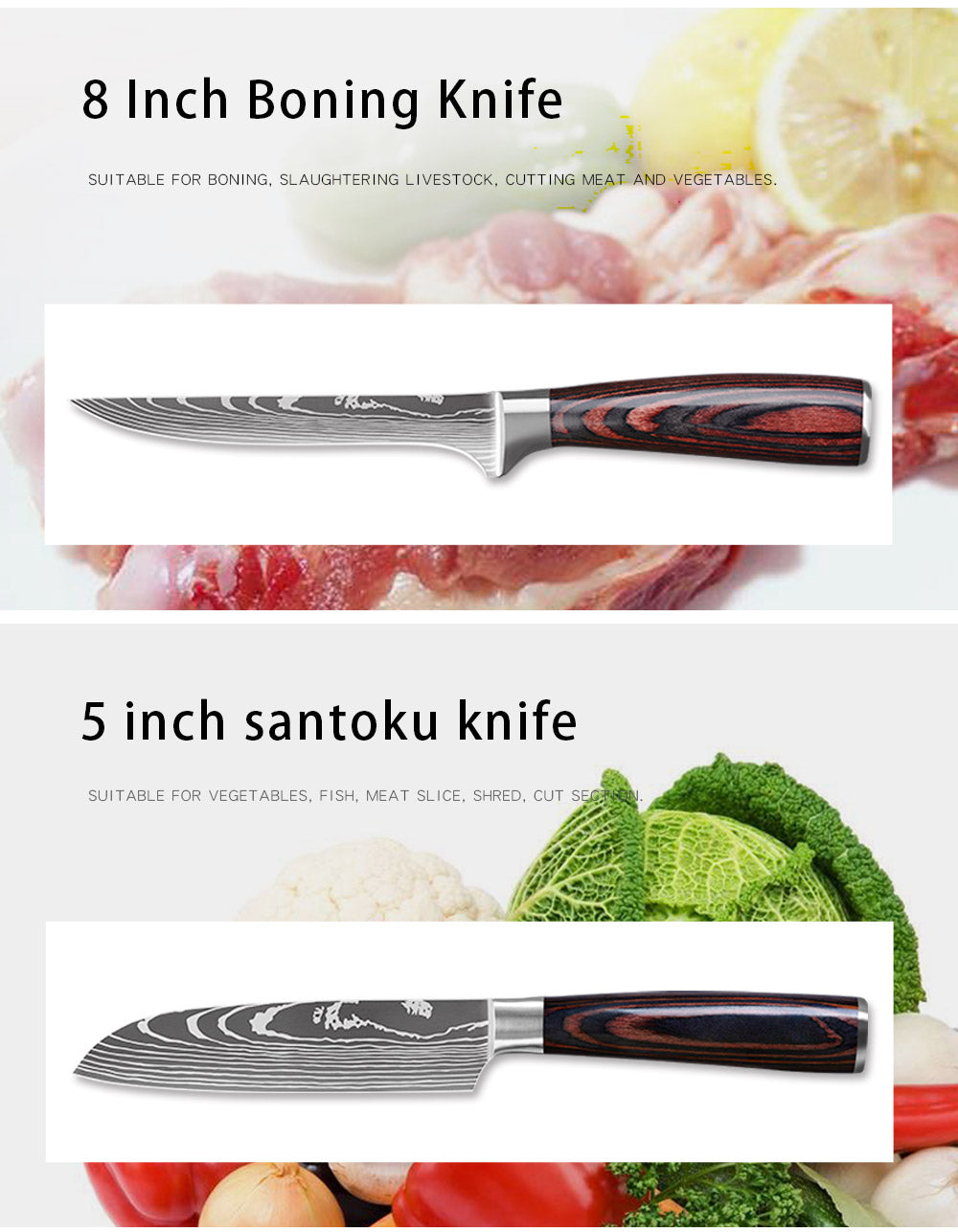 Stainless Steel Chef Knives Set