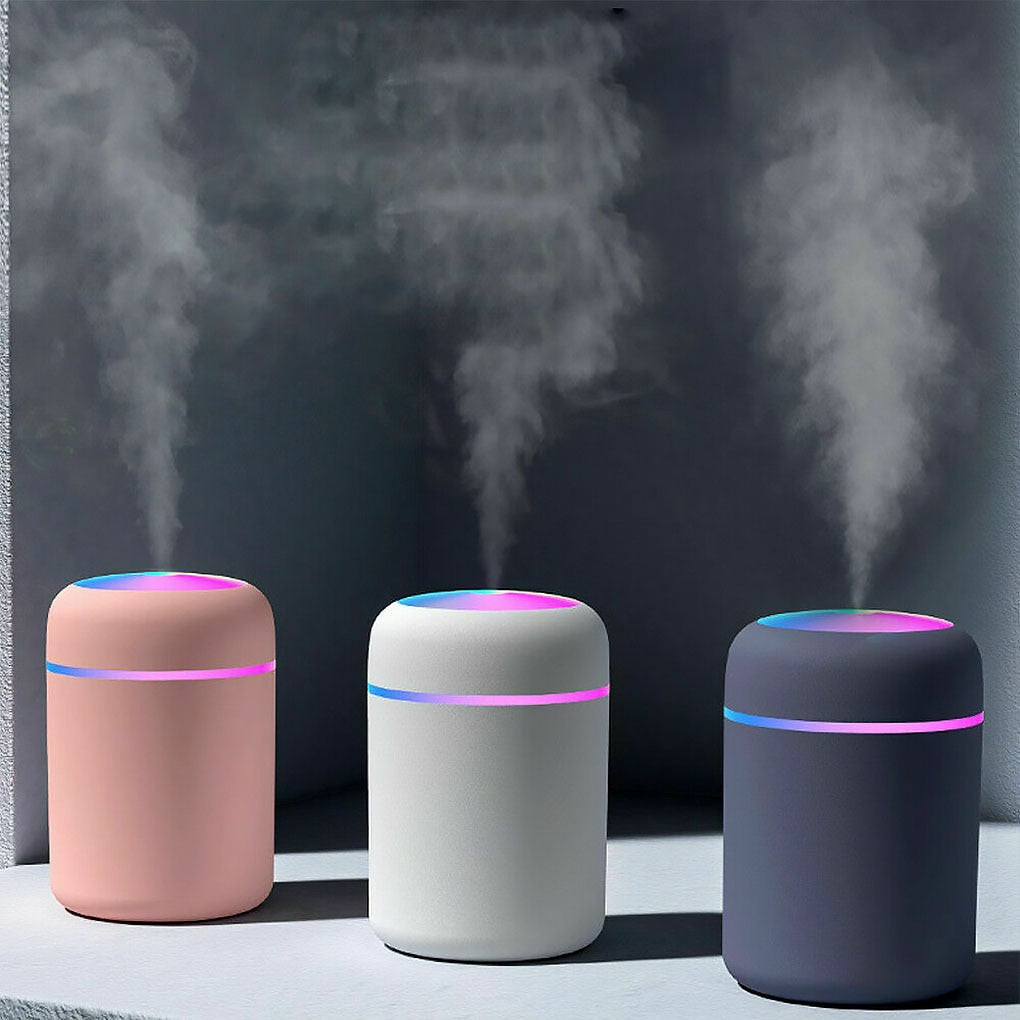 Portable Low Noise Humidifier 300ml - Bedroom, Office, & Living Room