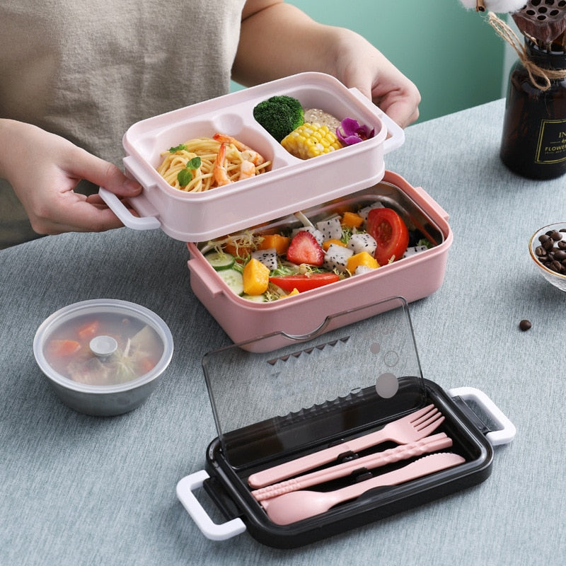 New Double-layer Microwave Heating Lunch Box