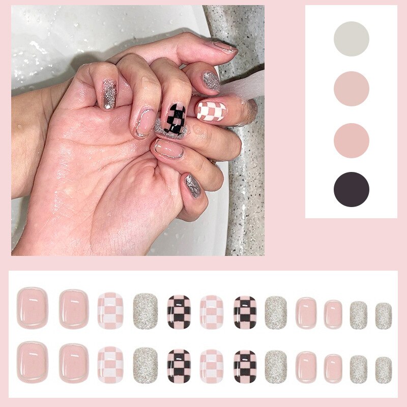 24pcs French False Nails Gradient