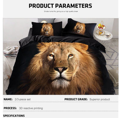 Lion Tiger Wolf Animal Pattern Bedding Sets