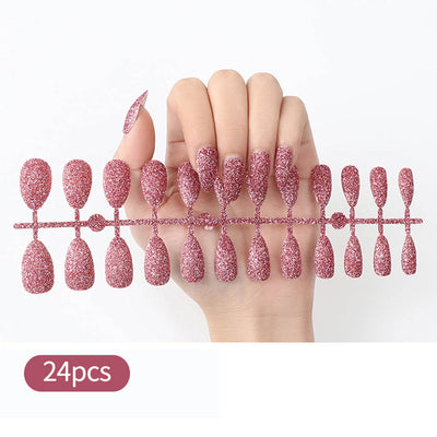 24pcs Fake Nails Solid Color