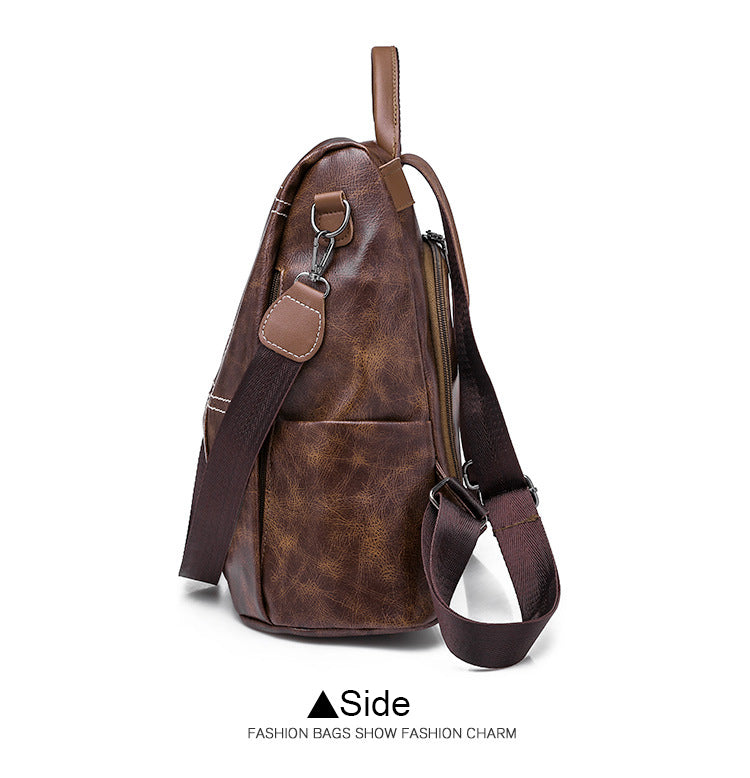 Travel Matte Leather Backpack for Women