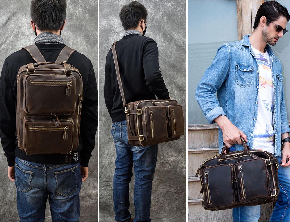Genuine Leather Laptop Backpack