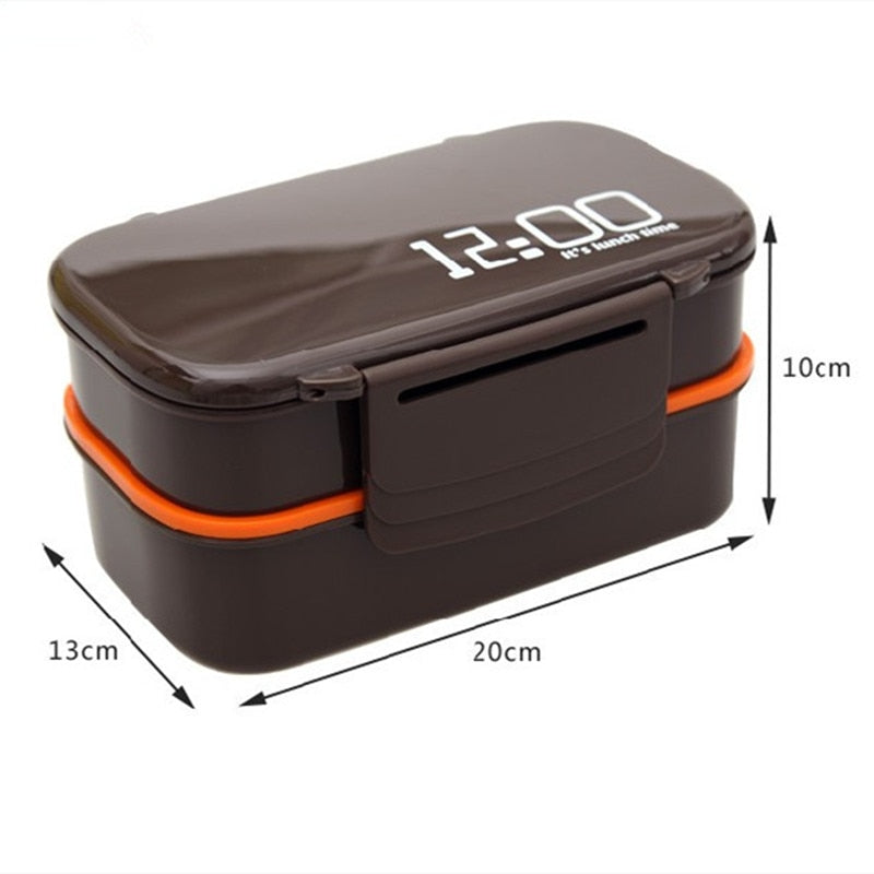 Large Capacity 1400ml Double Layer Plastic Lunch Box