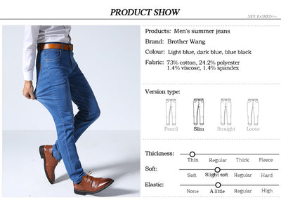 Classic Men Brand Jeans Business Casual