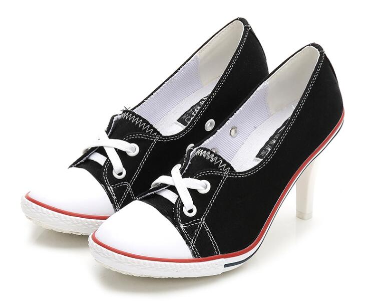 2023 Pumps Style Denim High Heel Canvas Shoes Size 7- 8