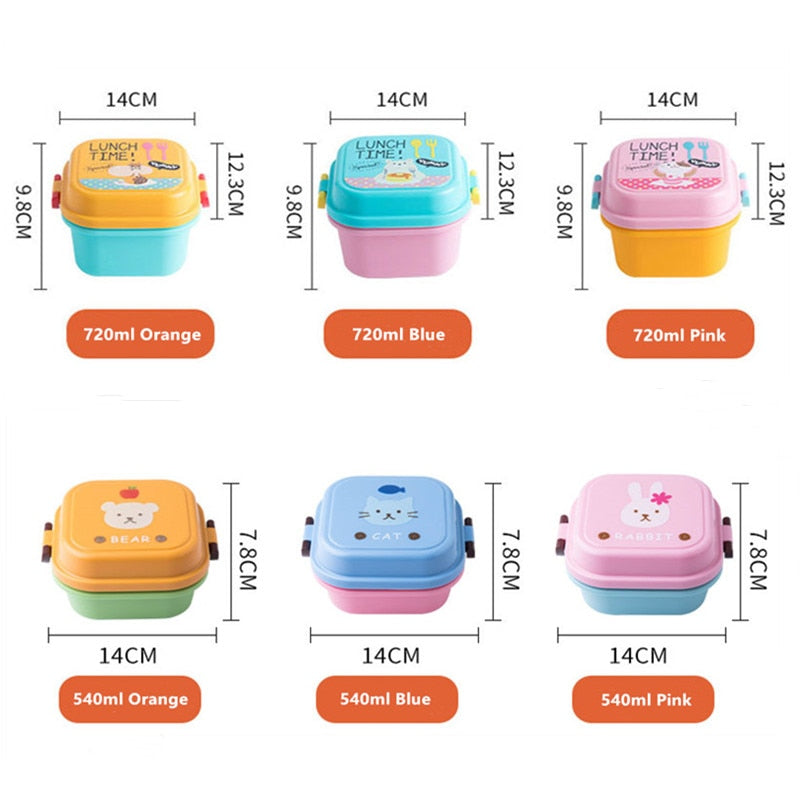 Cartoon Style Healthy Plastic Lunch Box