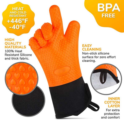 Long Thick Silicone Gloves Heat-resistant