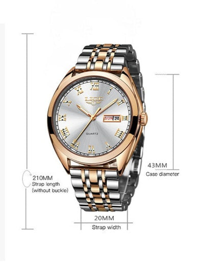 Top Fashion Stainless Steel Waterproof Gold Watch