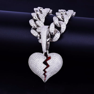 Bling Broken Heart Necklace