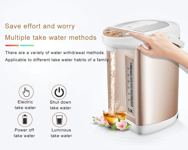 Stainless Steel 5L Smart Automatic Insulation Hot Water Bottle