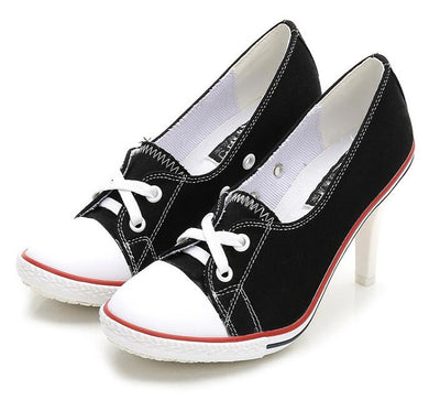 2023 Pumps Style Denim High Heel Canvas Shoes Size 7- 8