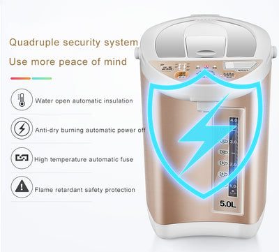 Stainless Steel 5L Smart Automatic Insulation Hot Water Bottle
