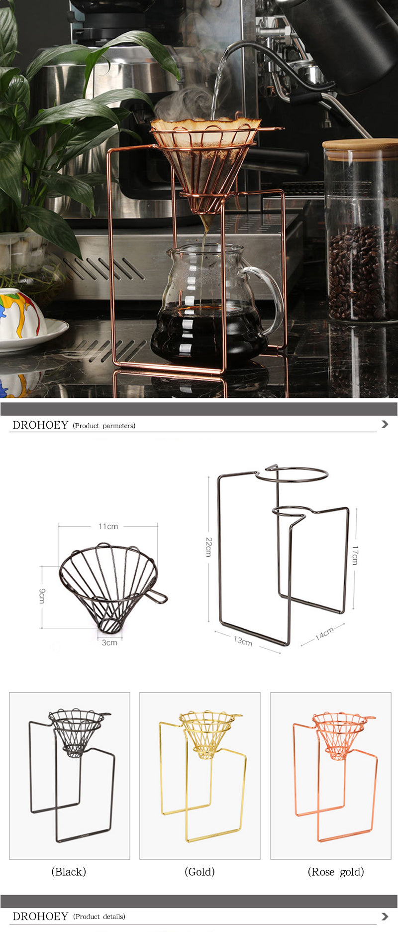 Geometric Drip Coffee Maker Reusable Filter