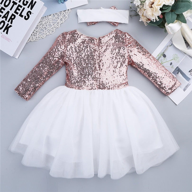 Flower Sequins Princess Dress