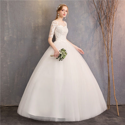 Half Cap Sleeve Wedding Dress