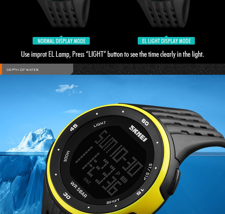 Men's Digital Watch LED Display