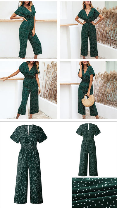 Classic V-Neck Jumpsuit Women