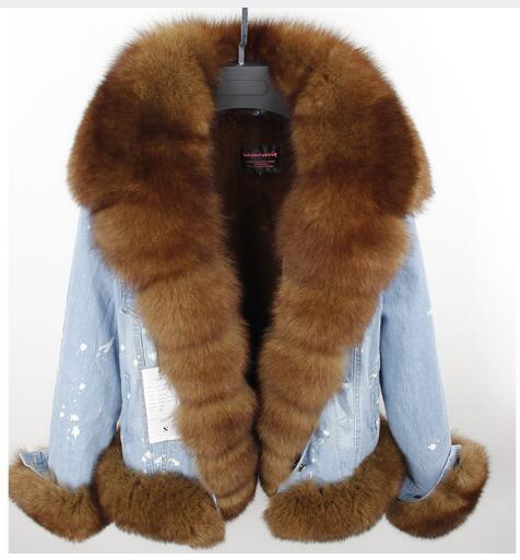 Thick Natural Fox Fur Winter Jacket