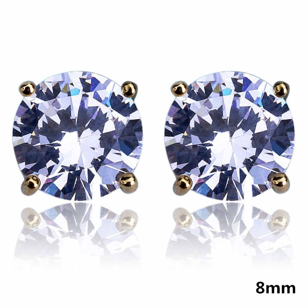 Hip Hop Iced Out Bling Stud Earrings