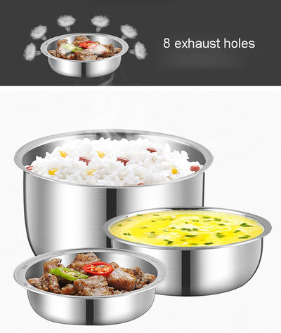 Mini Electric Rice Cooker Stainless Steel 2/3 Layers Food Container