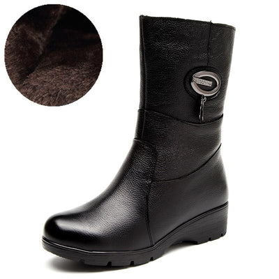 Fashion Crystal Boots Genuine Leather