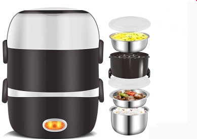Mini Electric Rice Cooker Stainless Steel 2/3 Layers Food Container