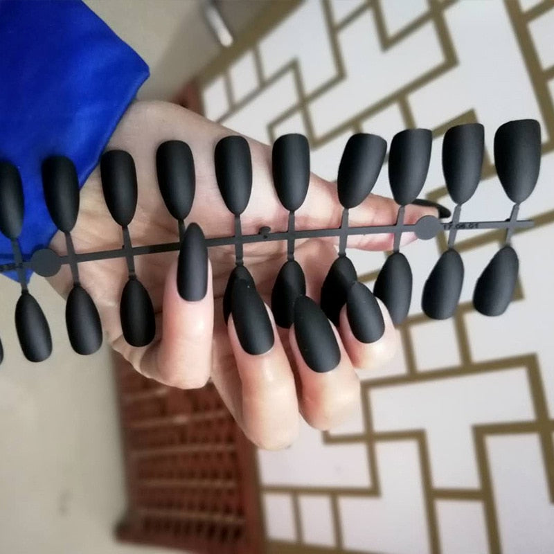 24pcs Fake Nails Solid Color