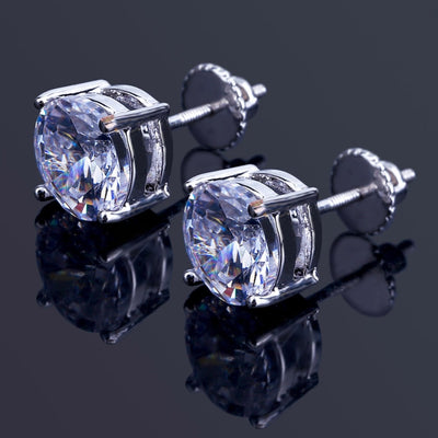 Hip Hop Iced Out Bling Stud Earrings
