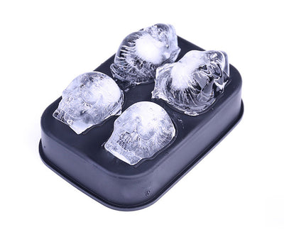 Creative 4-Cavity Silicone Skull Ice Cube Maker