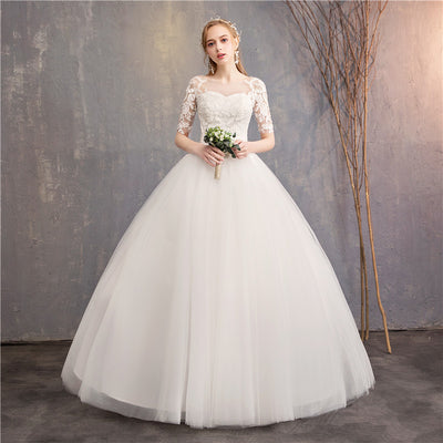 Half Cap Sleeve Wedding Dress